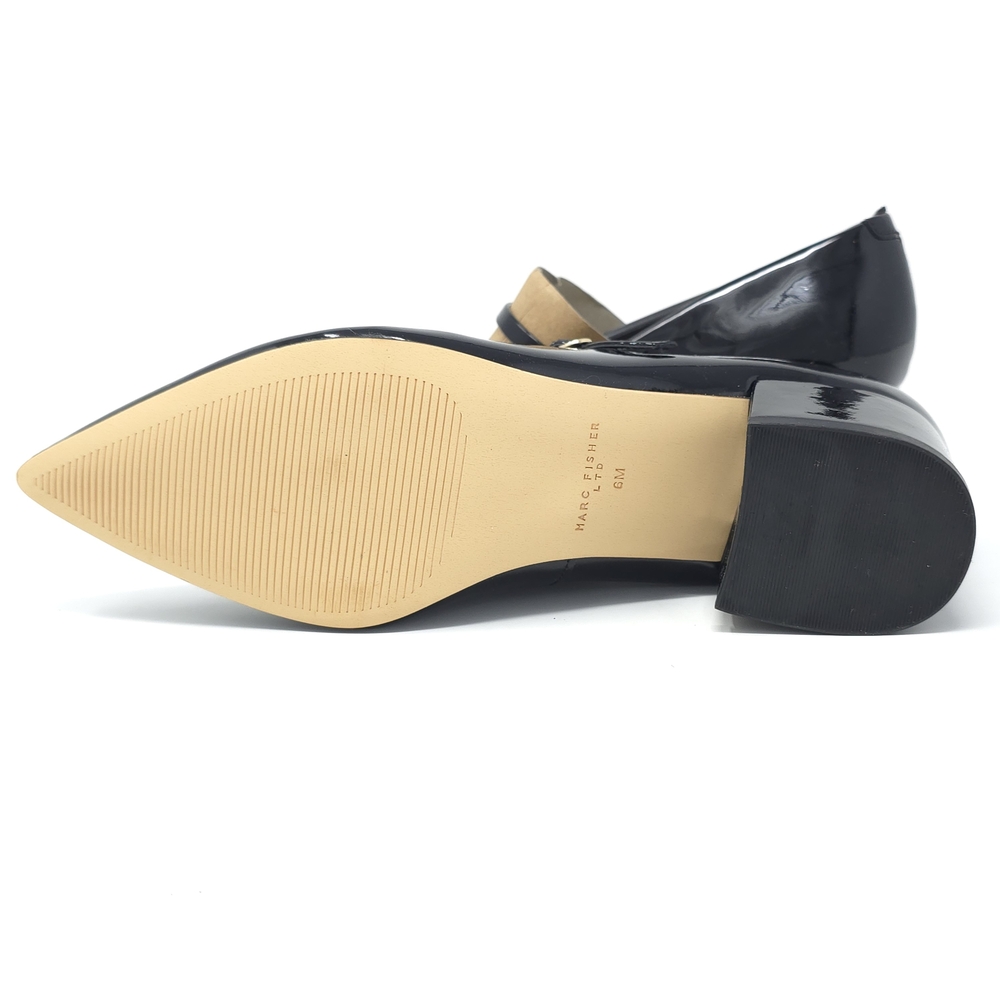 Marc Fisher Black Patent Mary Jane Block Heels 6M - Picture 6 of 12